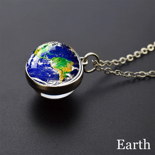 Solar System Earth Necklace